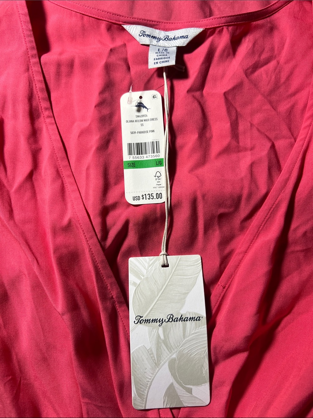 Tommy Bahama Paradise Pink V-Neck Chemise
